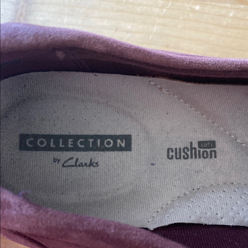 Collection by Clarks Sharon Dasher Suede Loafer Plum Leather Platform w Knot 8 - Picture 6 of 11